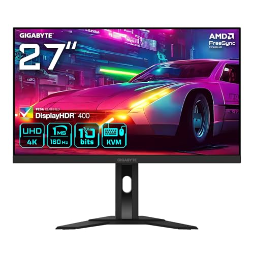 Gigabyte M27UA 27 UHD Gaming Monitor - 3840 x 2160, 160Hz, 1ms, 400 cd/m², FreeSync Premium, HDR ready, HDMI 2.1, DisplayPort 1.4