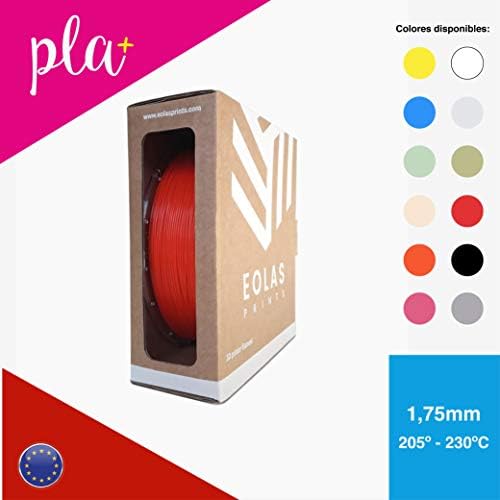 Eolas Prints | PLA Filament 1.75 | 3D Printer | Made in Europe | Food Safe and Toy Making | 1,75 mm | 1 kg | Red