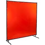 Welding Screen, 6 ft. W, 6 ft, Orange