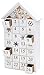 BRUBAKER Reusable Wooden Advent Calendar to Fill - White Snow House with LED Lighting - DIY Christmas Calendar 9.57 x 17.72 x 3.15 inches