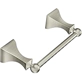 Moen Retreat Brushed Nickel Double Post Pivoting Toilet Paper Holder, Wall Mounted Toilet Roll Holder, DN8308BN