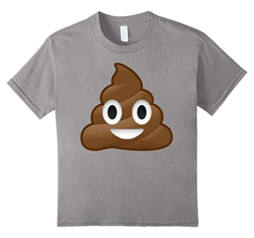 Kids Poo Emoji T-Shirt | Gag Gift, Emoji Party Idea, Christmas 12 Slate