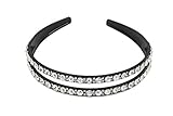 Yeshan Big Rhinestone and Crystal Bead Handmade Plastic Headband ,Hairband for Women,White