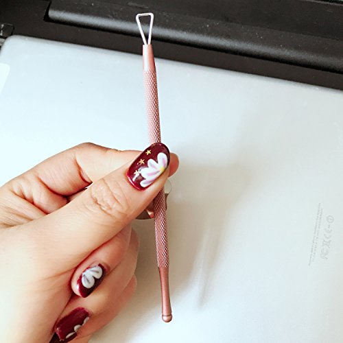 Adecco LLC Cuticle Pusher Nail Cleaner - Professional Grade Stainless Steel Triangle Cuticle Peeler Scraper Remove Gel Nail Polish Nail Art Remover Tool(1 Pack) (Rose Gold) - Thumbnail 3