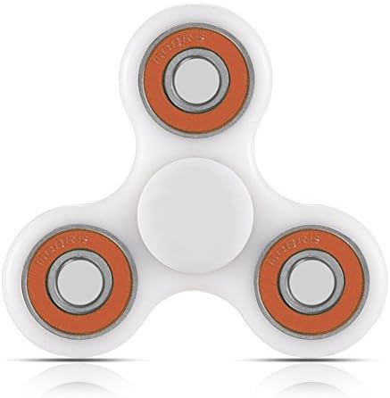 TOMOMO Tri-Spinner Fidget Toy With Premium Hybrid Ceramic Bearing (White-orange)