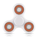 TOMOMO Tri-Spinner Fidget Toy With Premium Hybrid Ceramic Bearing (White-orange)