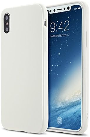 iPhone X Case, MANUKA 【TPU Series】Gel Glossy Soft TPU Case Slim Fit Cover Protector for iPhone X (2017) 5.8 White