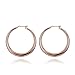 Fashion Women 18k Rose Gold Plate Smooth Hoop Earrings