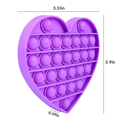 Nazano Push Pop Bubble Fidget Sensory Toy, Bubble Fidget Toy Set, Silicone Stress Relief Puzzle Game Toys, Stress Reliever Squeeze Sensory Toy, Autism Special Needs for Kids and Adults (Purple)