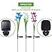 Tvird Outdoor Solar Garden Stake Lights,Solar Garden Lily Lights,2 Sets Solar Flowers with 8 Flowers,Multi-Colors Changing LED Decorative Lights Suit for Garden,Patio, Backyard(Purple and Blue)