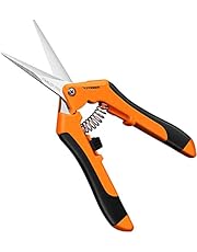 VIVOSUN 6.5 Inch Gardening Hand Pruner Pruning Shear with Straight Stainless Steel Blades Orange