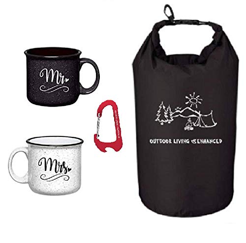 Mr and Mrs Couples Camping Pack Ceramic Coffee Mug Set - Unique Wedding Gift For Bride and Groom - His and Hers Anniversary Present Husband and Wife - Engagement Gifts For Him and Her (Mrs & Mrs Mugs) - Thumbnail 5