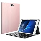 Fintie Keyboard Case for Samsung Galaxy Tab A 10.1 (NO S Pen Version), Smart Slim Shell Light Weight Stand Cover with Magnetically Detachable Wireless Bluetooth Keyboard for Tab A 10.1, Rose Gold