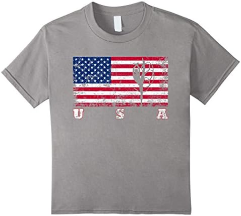 Kids American Flag Rhythmic Gymnastics Shirt 6 Slate