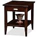 Leick Home Laurent End Table, Solid Wood, 1 Storage Drawer, Bottom Display Shelf, Easy-Assembly, For Living Room/Bedroom, Chocolate Cherry, 20.0 in. L x 24.0 in. W x 24.0 in. H, 10507
