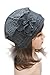 Lawliet Flower Trimmed Womens Wool Beanie Cap Dress Crochet Hat A125 (Dark Gray)