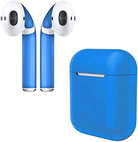 APSkins Silicone Case and Stylish Skins Compatible with Apple AirPod Accessories (Cobalt Blue Case & Skin)
