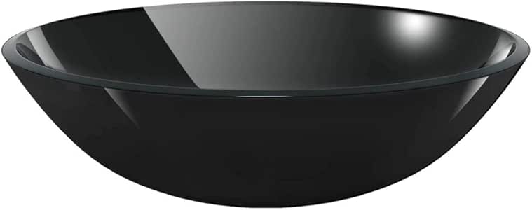 vidaXL Lavabo 42 cm Negro Lavatorio Lavamanos Lavadero Grifo Fregadero