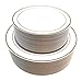 Oojami 90 Piece Gold Rimmed Premium Disposable Plastic Plates Set 45 pc10.25 Dinner | 45 pc 7.5'' Salad-Dessert Wedding Dinnerware Sets (Gold)