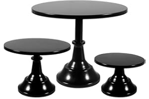 CBBZJY 3 Pcs Metal Cake Stand Set 8/10/12 inch Dessert Table Display Perfect for Baby Shower Wedding Birthday(Black)