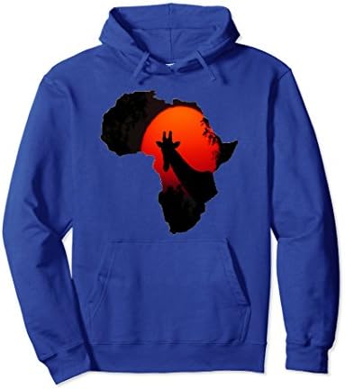 Unisex Africa Hoodie Giraffe Map South Animals Big Five Safari Gift Large Royal Blue