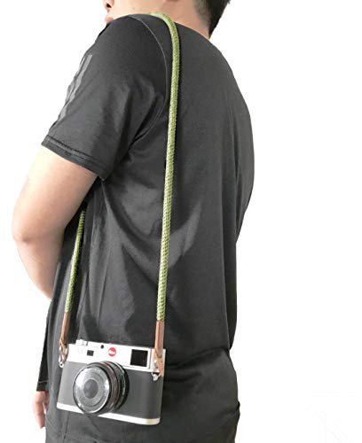 Camera Strap Eorefo Handmade Soft Cotton Vintage Camera Neck Shoulder Strap for Mirrorless and DSLR Camera,Green.