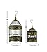 Deco 79 Metal Floral Birdcage Antique Twisted Rod with Latch Closure and Hanging Hook, Set of 2 24