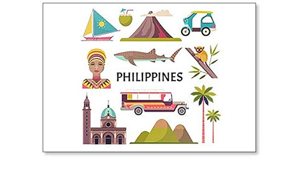 Imán para nevera con diseño de símbolos e iconos de Filipinas ...