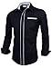 Tom's Ware Mens Premium Casual Inner Contrast Dress Shirt TWNMS310-1-CMS03-BLACK-US XL