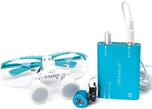 3.5X420mm Magnifying Glass Dental Loupes Surgical Loupes Binocular Magnifier with LED Head Light Lamp CE Proved Dental Loupes