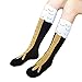 Crazy Funny Chicken Leg Pattern Design Women Knee High Casual Socks (Black)
