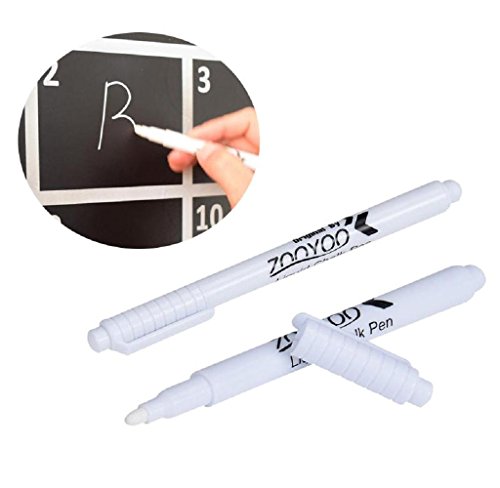 Malloom 2017 New 2PC White Liquid Chalk Pen Marker For Glass Windows Chalkboard Blackboard