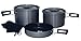 Texsport Trailblazer Black Ice 5 pc Hard Anodized Camping Cookware Outdoor Cook Set with Storage Bag, One Size (13414)
