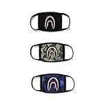 3-Pack Shark Face Mask，Outdoor Sports Face Dust-proof Masks，Cotton Fashion Anti-dust Bape for Boys and Girls