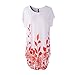 Katuo Women's Cape Sleeve Shirt Dress Loose Floral Cotton Blends Tee Tops