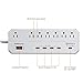[Quick Charge 3.0] POWERADD Surge Protector Power Strip 7 Outlets with 5 Smart USB Charging Ports, 6ft Heavy Duty Extension Cord 1875W/15A 900J - White