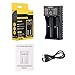 LiitoKala Lii-202 Smart Universal Battery Charger, Portable Power Bank USB Battery Charger for Rechargeable Batteries Ni-MH Ni-Cd A AA AAA SC, Li-ion 18650 26650 26500 22650 18490 17670 17500 17355
