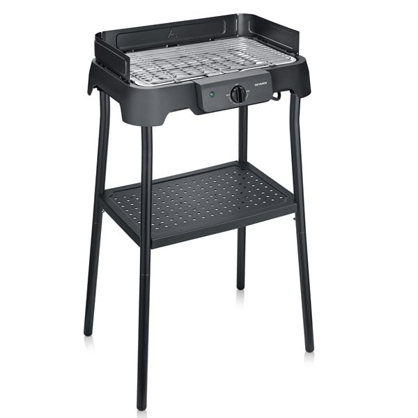 Barbecue Électrique Sur Pied, Grill de Table, Inox, Balcon, 2000W