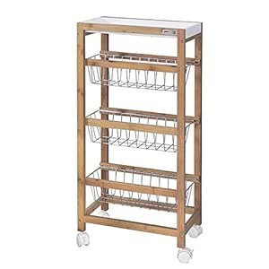 Bakaji - Carrito de cocina - Modelo Slim para ahorrar espacio