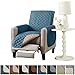 Home Fashion Designs Reversible Recliner Chair Protector. Furniture Protector for Living Room with Secure Straps. Furniture Protectors for Kids, Dogs and Pets. (Recliner, Smoke Blue/Flax)