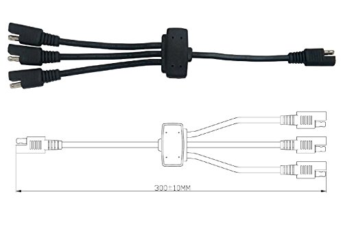 Sunway Solar SAE Adapters Connector,Solar Panel Combiner 3 to 1 Extension Wire For Expanding Solar Panel Battery Chargers To One 12 Volt Battery