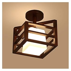 PULLEY Houten Plafondlamp met Base Heldere Plafondlamp Inbouw Plafondlamp Boerderij Verlichtingsarmaturen voor Keuken…