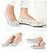 Imaly Women's No Show Silicone Heel Grip Non-skid Lace Socks 4Pairs [grey/white/black/nude]