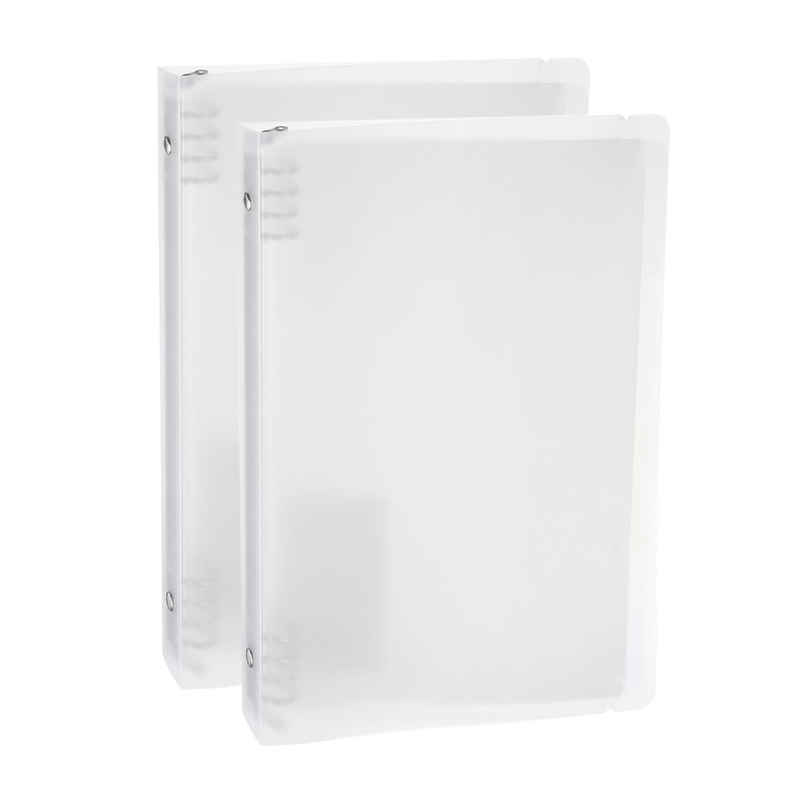 M&G Telescoping Binder, 2Pcs 20 Holes Spiral Ring Refillable Ring Binder with Frosted Cover A5 Paper Protection Cover for Office Home, Black/White