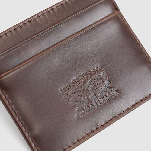 Damen Leather Card Case Wallet, Seal Brown, Einheitsgröße
