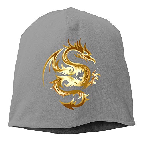 LXXYZ Beret Knit Cap Beanies Hat Slouchy Knit Cap Skull Cap Gold Dragon Warm Cuff Watch Men's