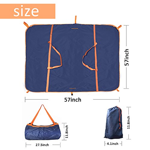 Beach Blanket,Edobil Outdoor Waterproof Travel Bag & Picnic Mat in one, Multifunctional Foldable Lightweight Picnic Blanket Bag for Outdoor Travel,Mountaineering,Beach,Camping,Picnic (Black) - Thumbnail 7