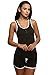Ekouaer Summer Pajama Racerback Cami Sets Lingerie Sleepwear (Black, Small)
