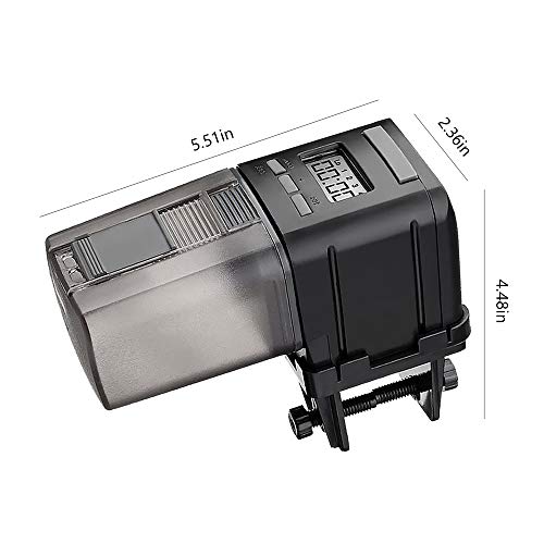 BestFire Automatic Fish Feeder Computer Controlled Fish Food Dispenser Large Capacity Smart Timing Quantitative Feeding with LCD Display for Aquarium Fish Tank Holiday Fish Feeding