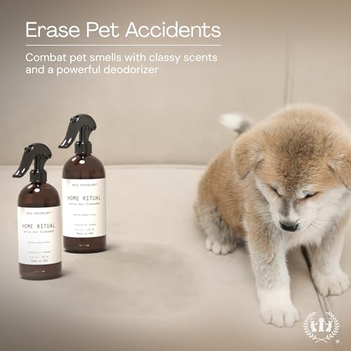 Muse Apothecary Home Ritual Active Odor Eliminator Spray - Furniture Deodorizer Spray & Bathroom Odor Eliminator for Home - Essential Oil Air Freshener - 4oz, Fresh Linen